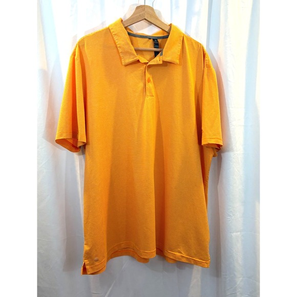 adidas Other - Adidas Golf Men's Polo Shirt Striped Orange White Size 2XL